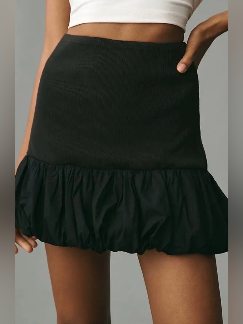 Anthropologie Drop-Waist Knit Bubble Skirt